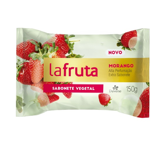Sabonete em Barra Vegetal Morango Davene La Fruta Pacote 180g