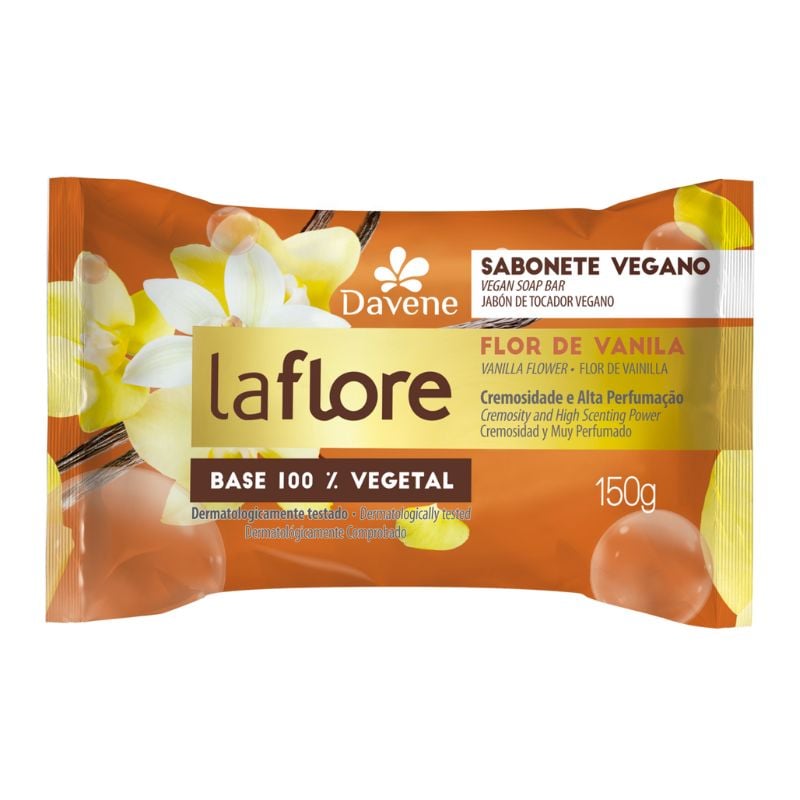 Sabonete em Barra Vegetal Flor de Vanila Davene La Flore Pacote 180g
