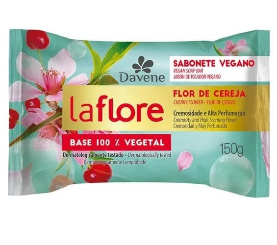 Sabonete em Barra Vegetal Flor de Cereja Davene La Flore Pacote 150g