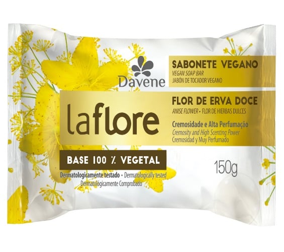 Sabonete em Barra Vegetal Flor de Erva-Doce Davene La Flore Pacote 180g