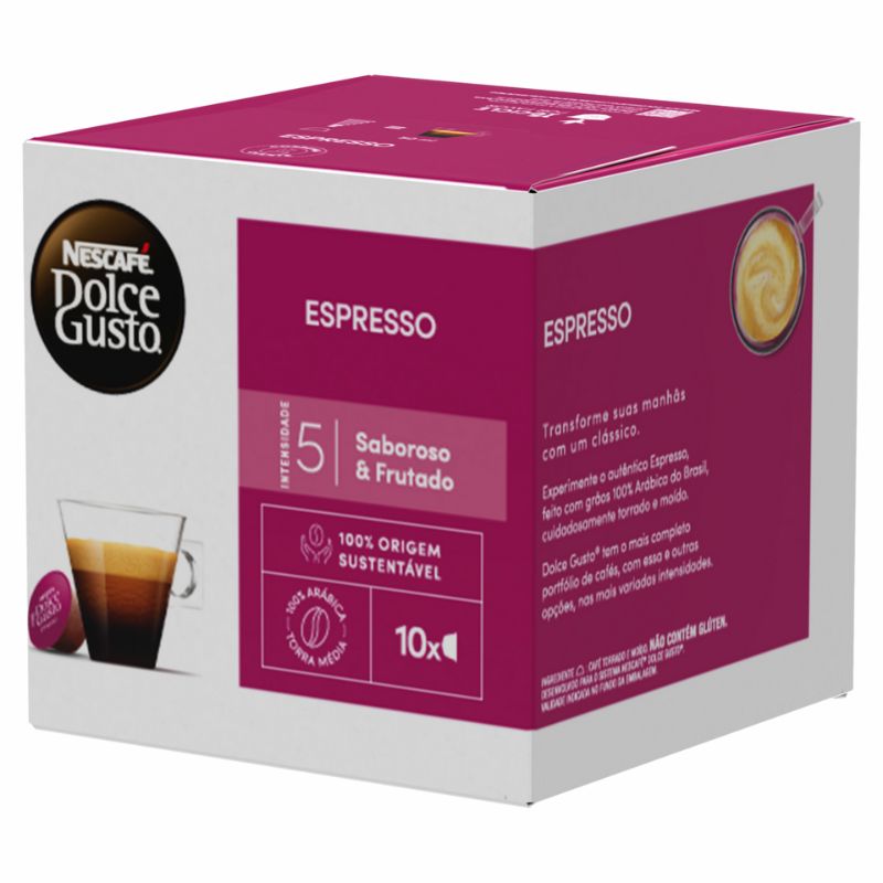 Café em Cápsula Torrado e Moído Espresso Nescafé Dolce Gusto Caixa 60g 10 Unidades