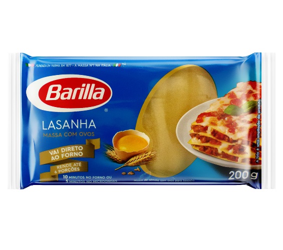 Massa de Sêmola com Ovos para Lasanha Barilla Pacote 200g
