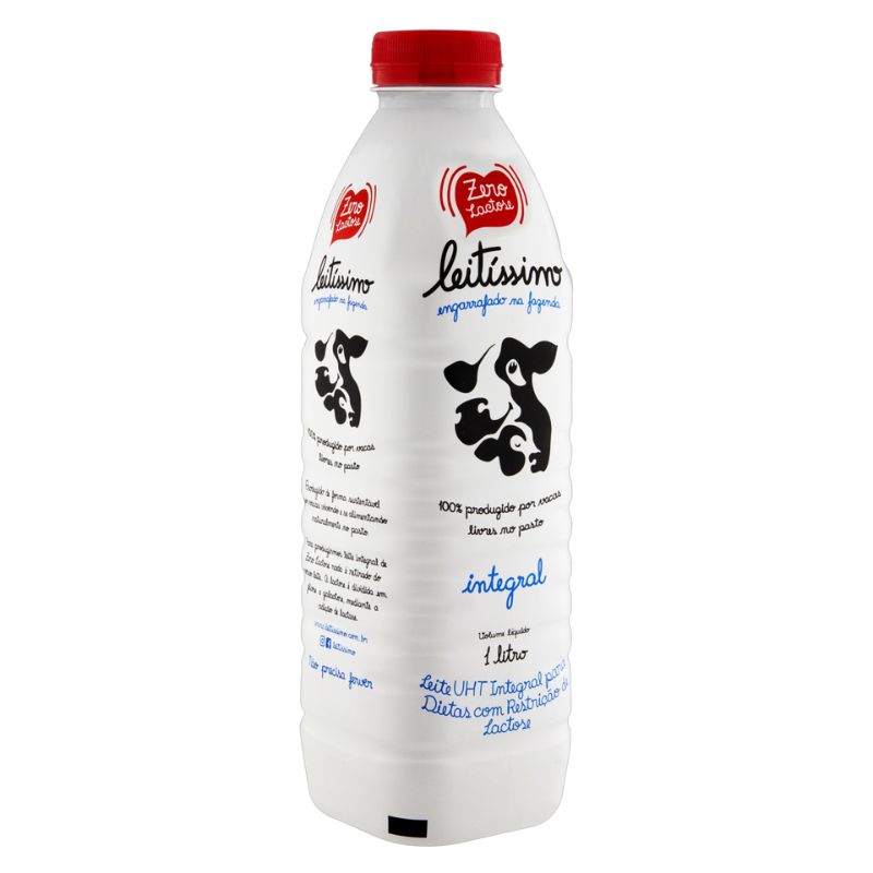 Leite UHT Integral Zero Lactose Leitíssimo Garrafa 1L