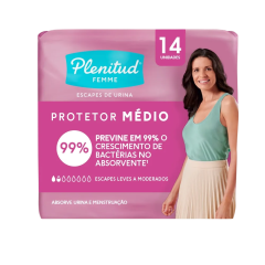 Protetor Diário sem Abas Médio Plenitud Femme Pacote 14 Unidades