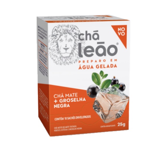 Chá Mate Groselha Negra Chá Leão Caixa 25g 10 Unidades