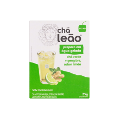 Chá Verde Gengibre e Limão Chá Leão Caixa 25g 10 Unidades