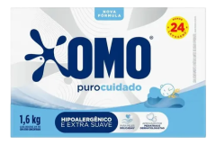 Lava Roupas em Pó Omo Puro Cuidado Caixa 1,6kg