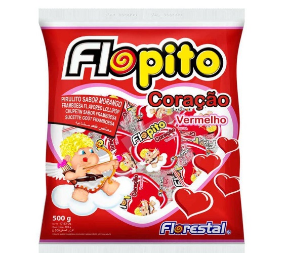 Pirulito Florestal Coracao Vermelho - 500g