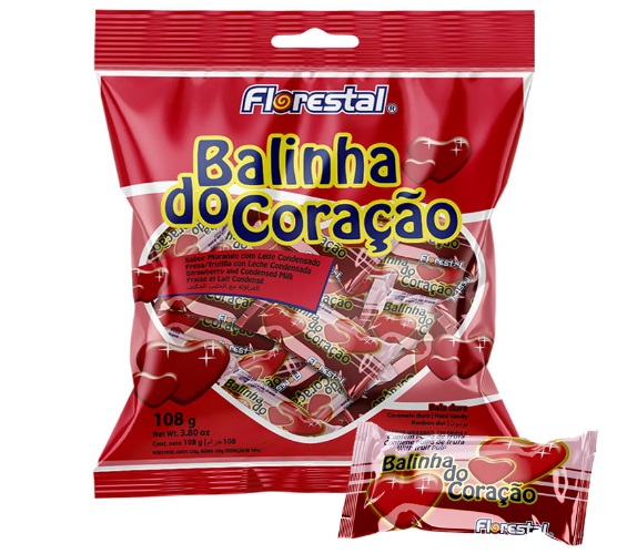 Bala Florestal Coracao Morango 108g
