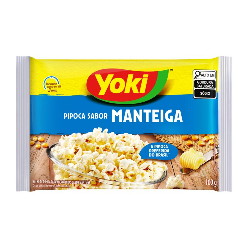 Pipoca para Micro-Ondas Manteiga Yoki Pacote 100g