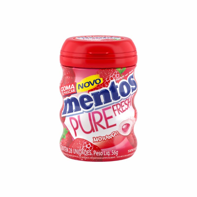 Goma Mentos sabor Morango GRF 56g