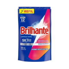 Lava Roupas Líquido Brilhante Limpeza Total 900ML
