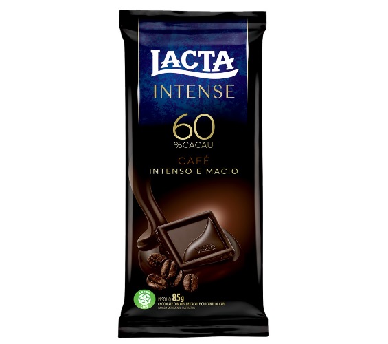 Chocolate 60% Cacau Café Lacta Intense Pacote 85g