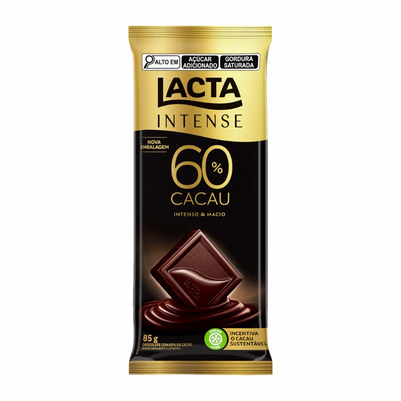 Chocolate 60% Cacau Original Lacta Intense Pacote 85g