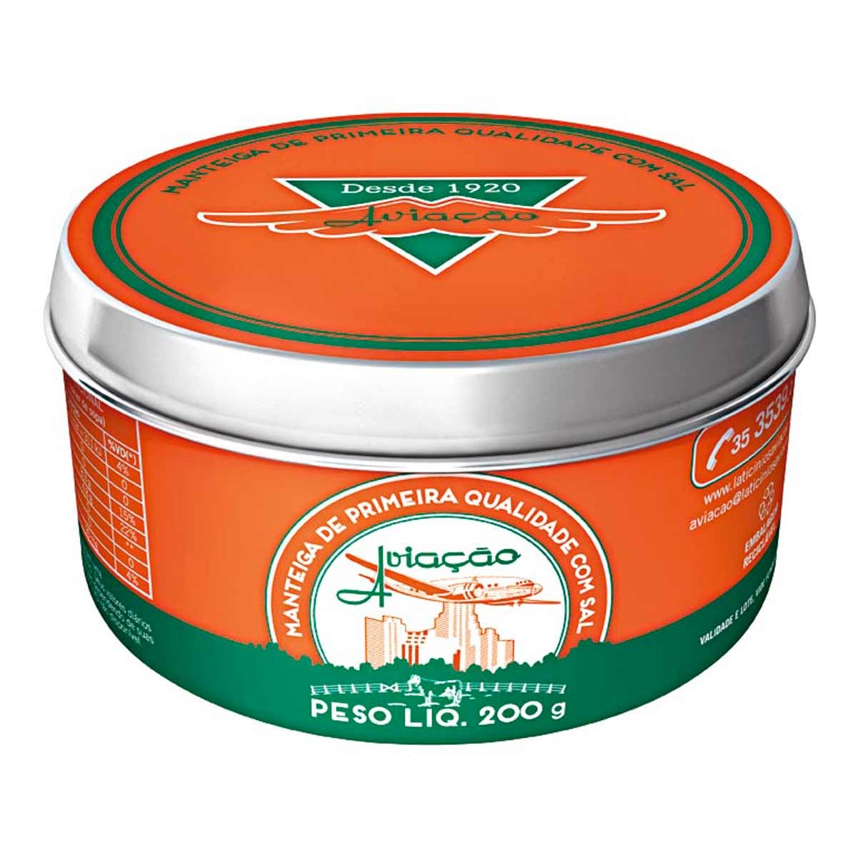 Manteiga AVIAÇÃO com Sal Lata 200g