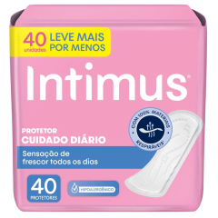 Protetor Diário sem Abas Intimus Cuidado Diário Pacote 40 Unidades Leve Mais Pague Menos