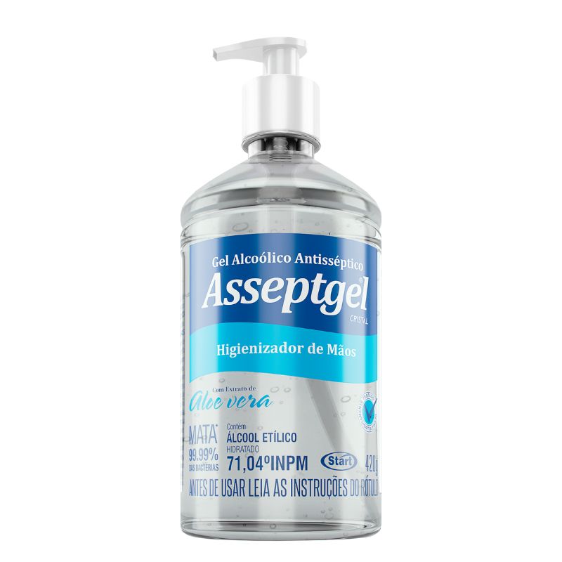 Alcool em Gel Asseptgel Cristal Higienizador de Mãos 70