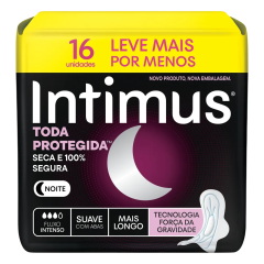 Absorvente com Abas Suave Noturno Intimus Pacote 16 Unidades Leve Mais Pague Menos