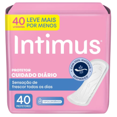 Protetor Diário sem Abas Antibacteriano Intimus Pacote 40 Unidades Leve Mais Pague Menos