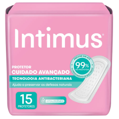 Protetor Diário sem Abas Antibacteriano Intimus Pacote 15 Unidades