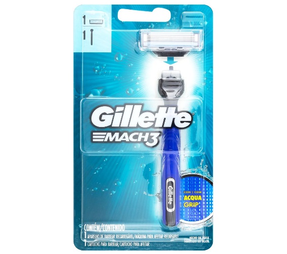 Aparelho Recarregável e Carga para Barbear Gillette Mach3