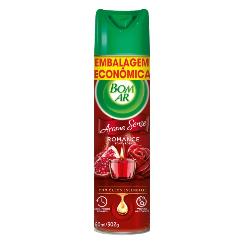 Neutralizador de Odores Romance Bom Ar Aroma Sense Frasco 360ml Embalagem Econômica