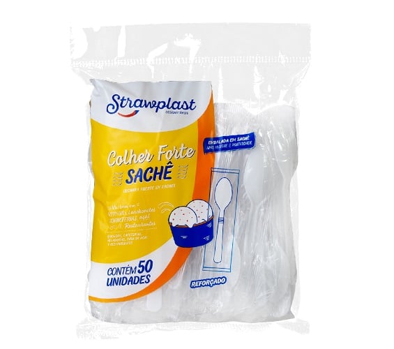 COLHER STRAWPLAST FORTE  SCH INDIV
