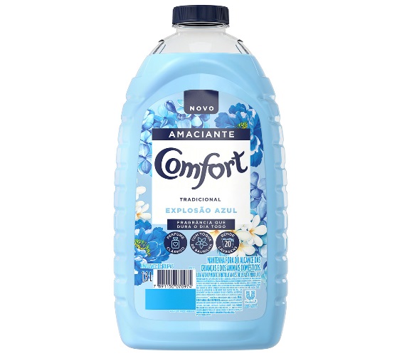 Amaciante de Roupa Diluído Explosão Azul Comfort Frasco 1,8l