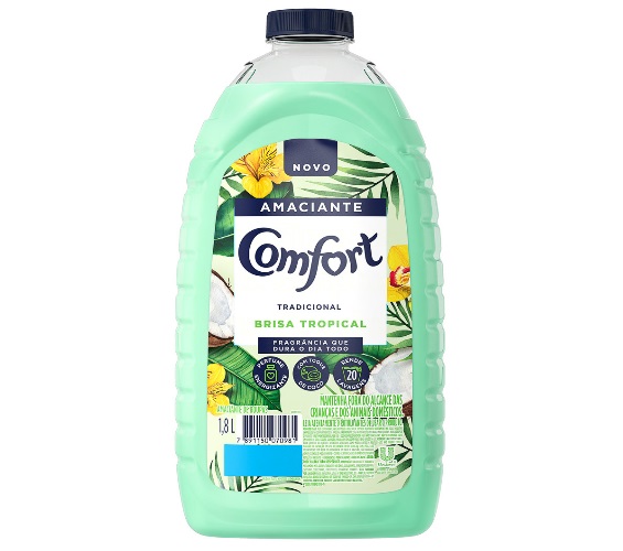 Amaciante de Roupa Diluído Brisa Tropical Comfort Frasco 1,8l