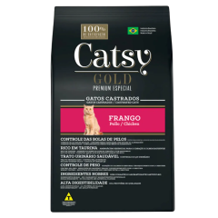 Ração Catsy Gold sabor Frango Gato Castrado 1Kg