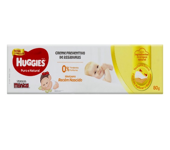 Creme Preventivo de Assaduras Huggies Puro e Natural Caixa 80g