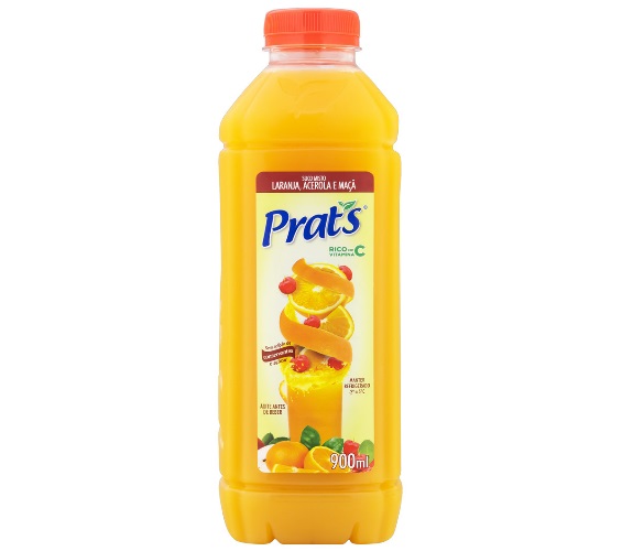 Suco Laranja, Acerola e Maçã Prat's Garrafa 900ml