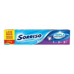 Creme Dental Sorriso Tripla Limpeza Completa Caixa 120g