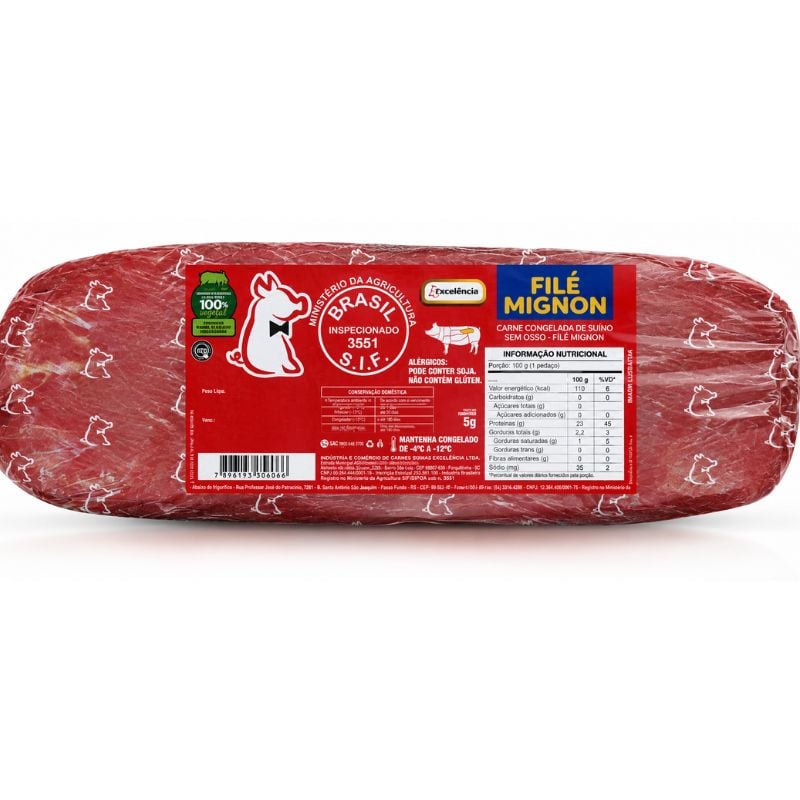 Filé Mignon de Porco Congelado Excelência