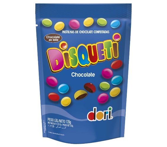 Pastilha Dori Disqueti Chocolate Confetes Pouch 120g