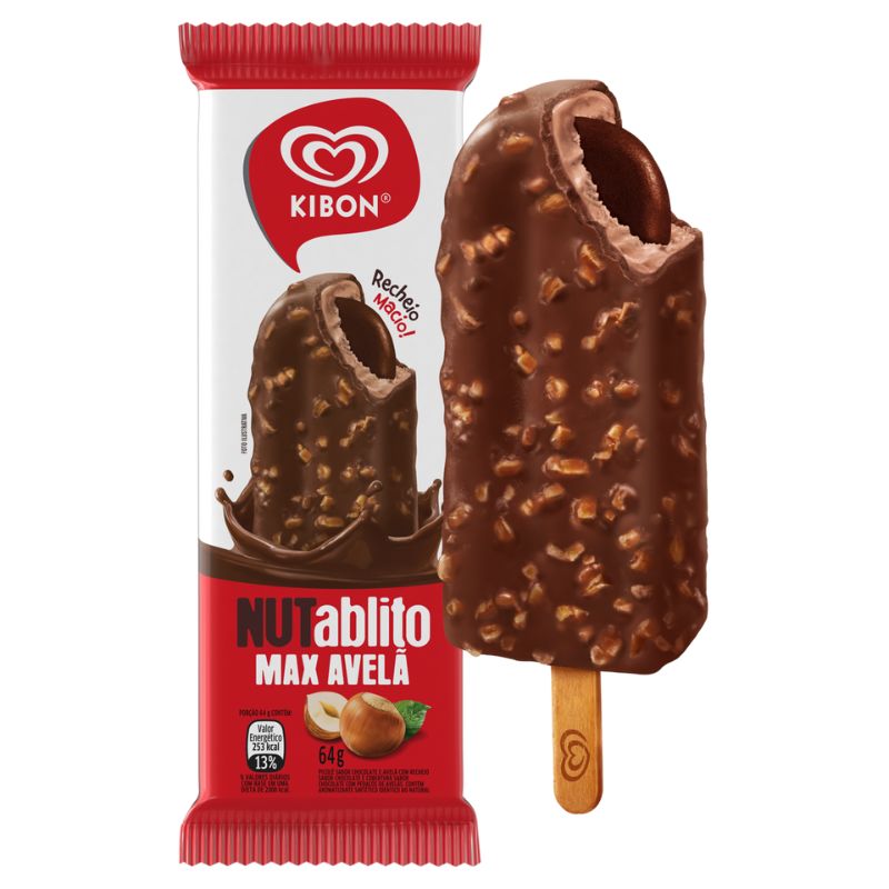 Picolé Kibon Nutablito Max Avelã 64g
