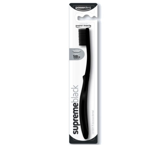 Escova Dental Powerdent Supreme Black Macia Un