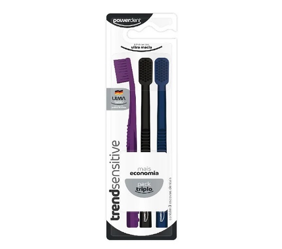 Escova de Dente Powerdent Trend Sensitive Mac 3 Unidades