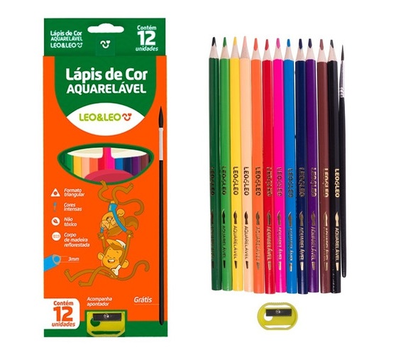 LAPIS COR LEO&LEO AQUARELAVEL C/PINCEL