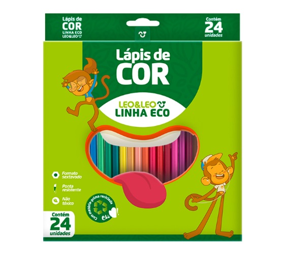 LAPIS COR LEO&LEO 24 CORES SEXTAVADO ECO