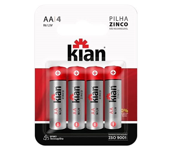 Pilha Kian Zinco Aa 4 Unidade