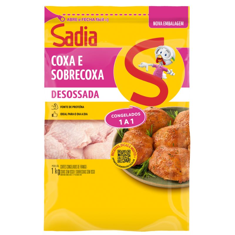 Coxas e Sobrecoxas de Frango Sadia Sem Osso Pacote 1KG