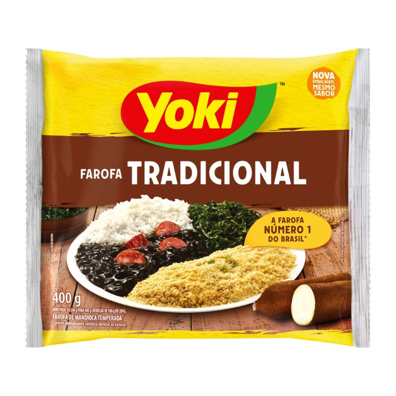 Farofa de Mandioca Yoki Tradicional Temperada 400g