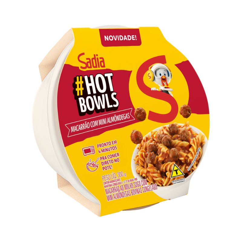 Macarrão Sadia Hot Bowls Mini Almôndegas Pote 300g