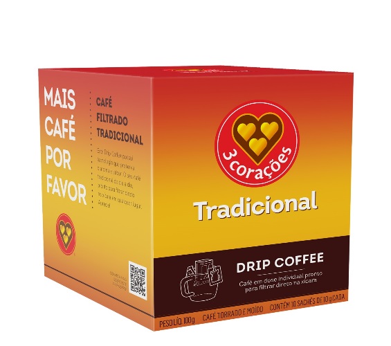 Café 3 Corações Gourmet Tradicional Drip Coffee 10g