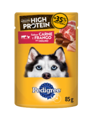 Ração Pedigree High Protein Carne e Frango ao Molho Sachê 85g