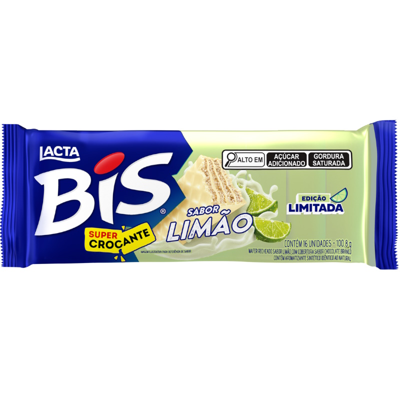 Chocolate Lacta Bis Super Crocante Limão 100,8g