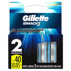 Carga de Aparelho para Barbear Gillette Mach3 2 Unidades