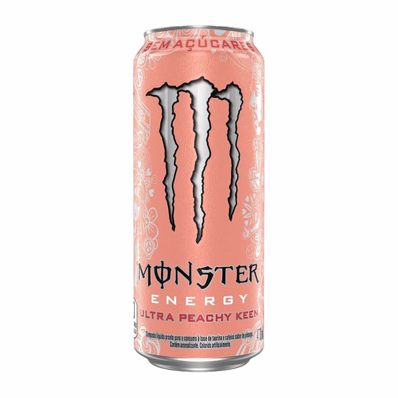 Energético Monster Ultra Peachy Keen Sem Açúcar Lata 473ml