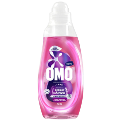 Lava-Roupas Líquido Omo Ciclo Rápido Ação Cuidado Frasco 750ml